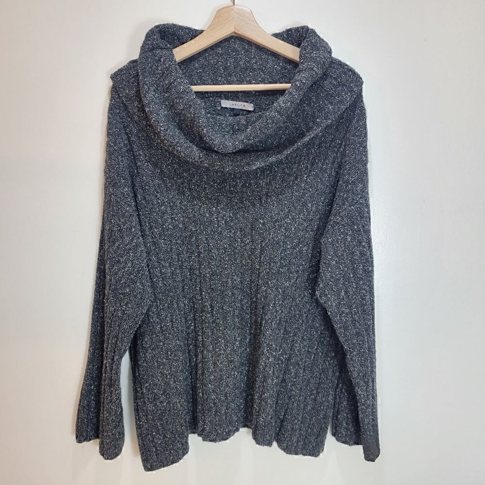 Jaeger Heathered Grey Cowl Neck Sweater - Picture 2 of 10